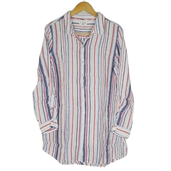 Linen Artisan NY 100% Linen Striped Button Up Size XL - Picture 13 of 16